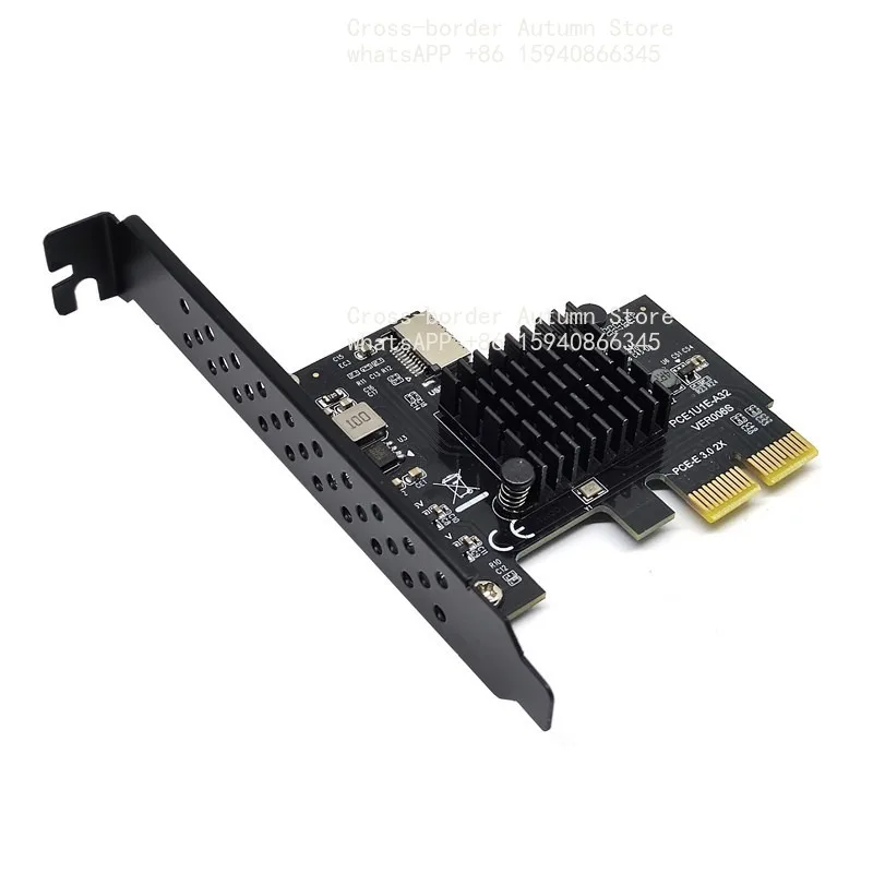 PCIe X2 to Type‑C Front Panel Card USB3.2 Gen2 A‑Key Internal Expansion Controller