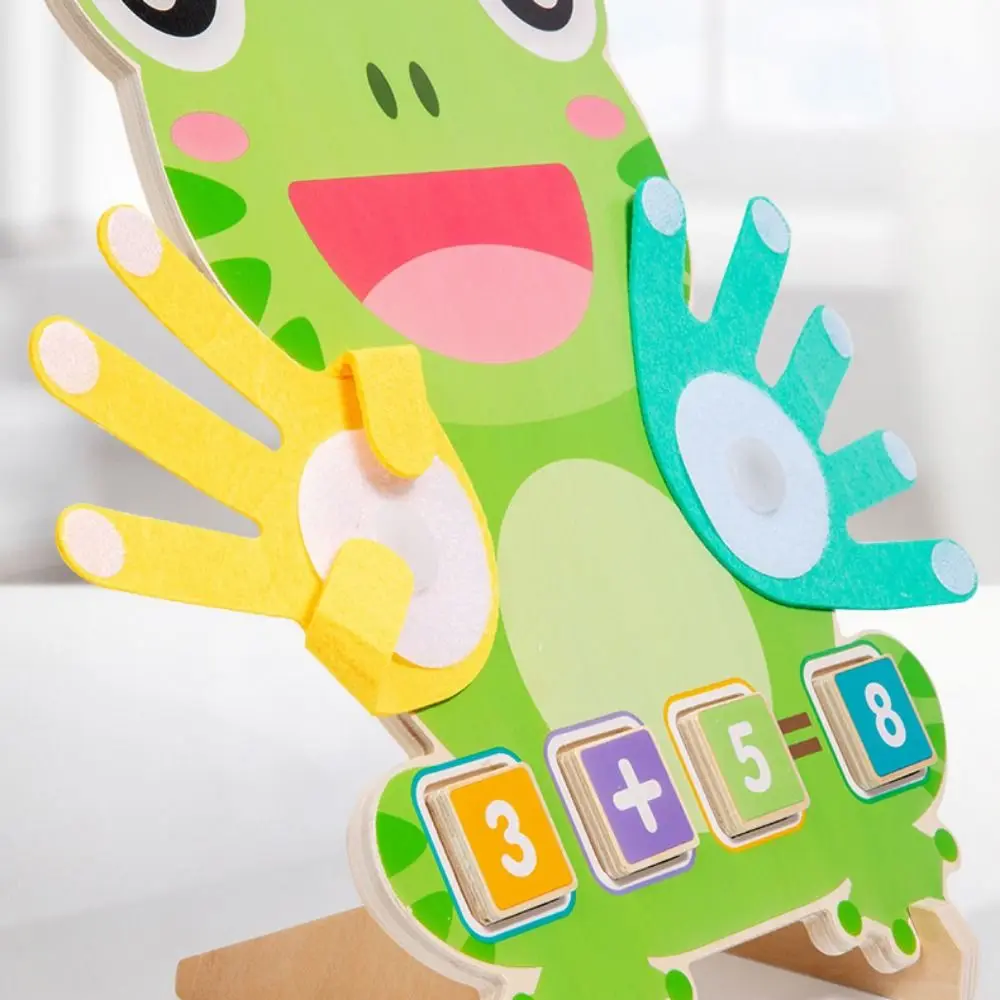 Montessori Operazione del dito della rana Puzzle Giocattoli educativi Numeri delle dita della rana Matematica Giocattoli colorati portatili per il conteggio dei bambini