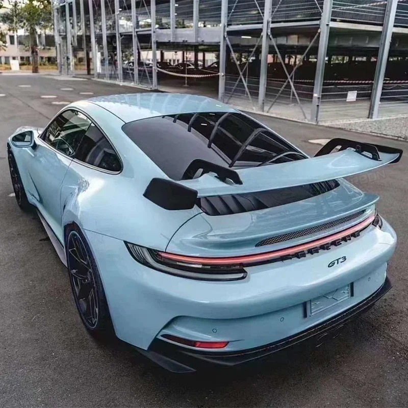 Aile arrière de style GT3 en fibre de carbone sèche, kit de batterie de diffuseur supérieur, séparateur de coffre, becquet arrière, Porsche Carrera 911, 992, 911, Jules