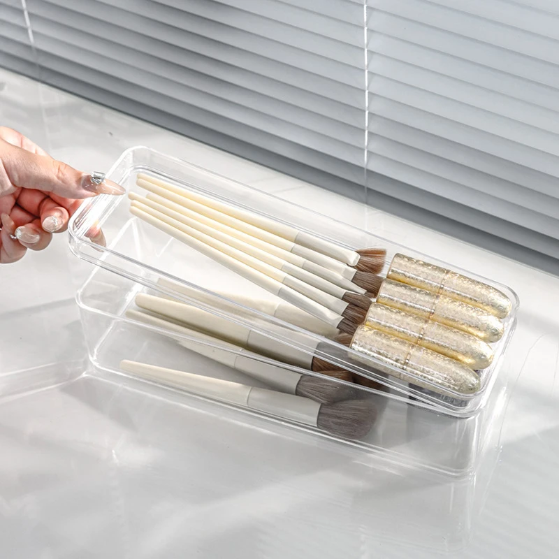 1Pc Clear Drawer Organizer Transparent Drawer Divider Storage Box Bins Case For Utensil Cosmetic Groceries Kitchen Tableware