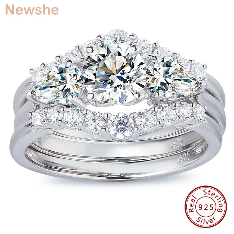Elegant Simulated Diamond Engagement Ring Set for Women