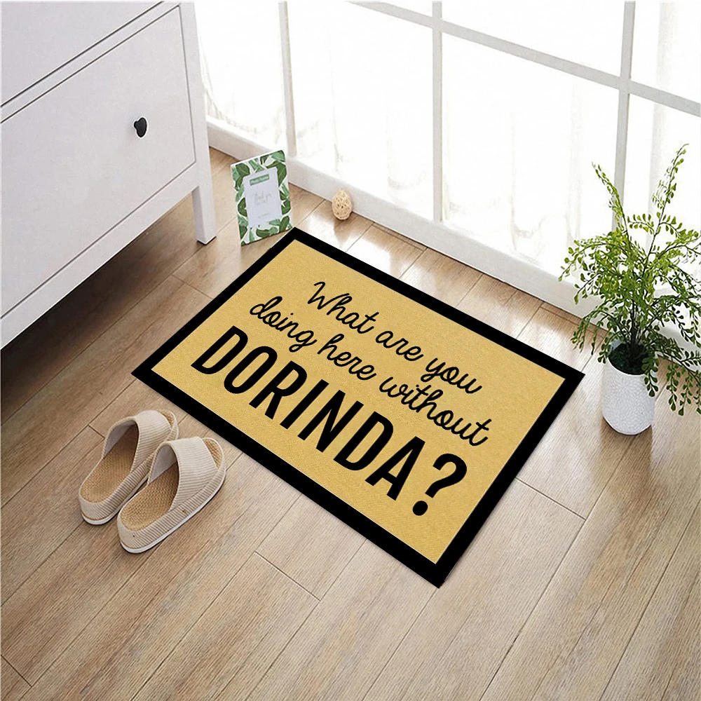 Dorinda Doormat for Outdoor Floor Mat Christmas Decoration, Holiday Rug Decor, Doormat, What Are You Doing Here Without Dorinda