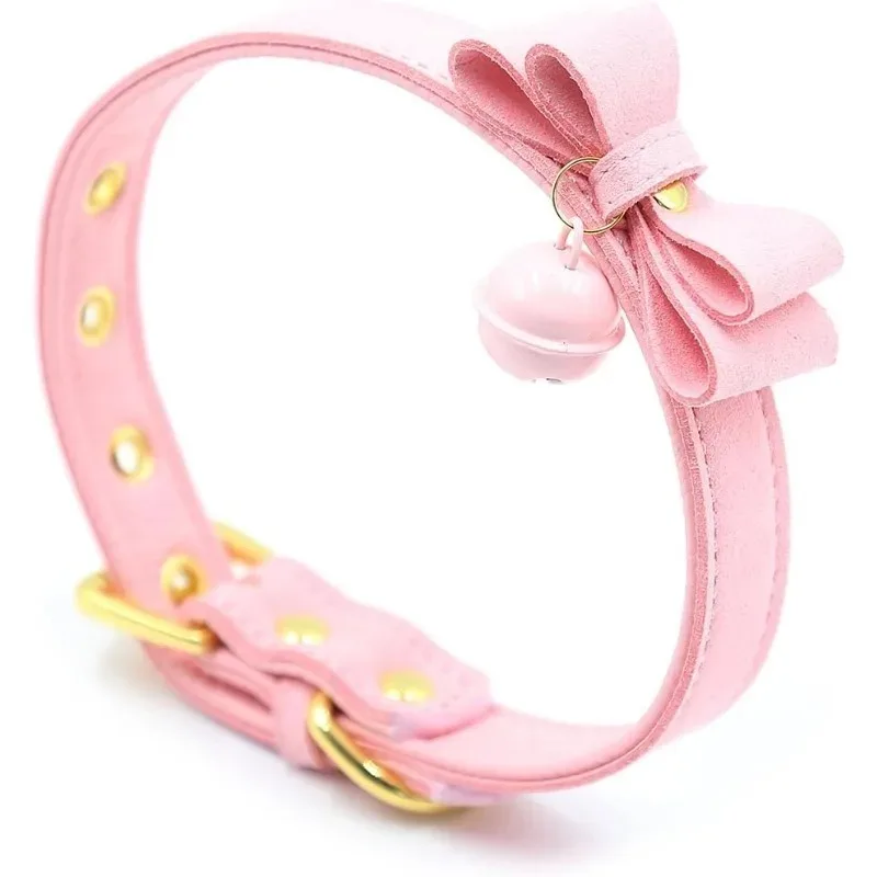 สร้อยคอ สายคล้องคอ ของเล่น ปลอกคอหนัง กระดิ่ง โชคเกอร์ สร้อยคอแบบสลีฟแฮนด์เมด หมุดโลหะ ชุดคอสตูม