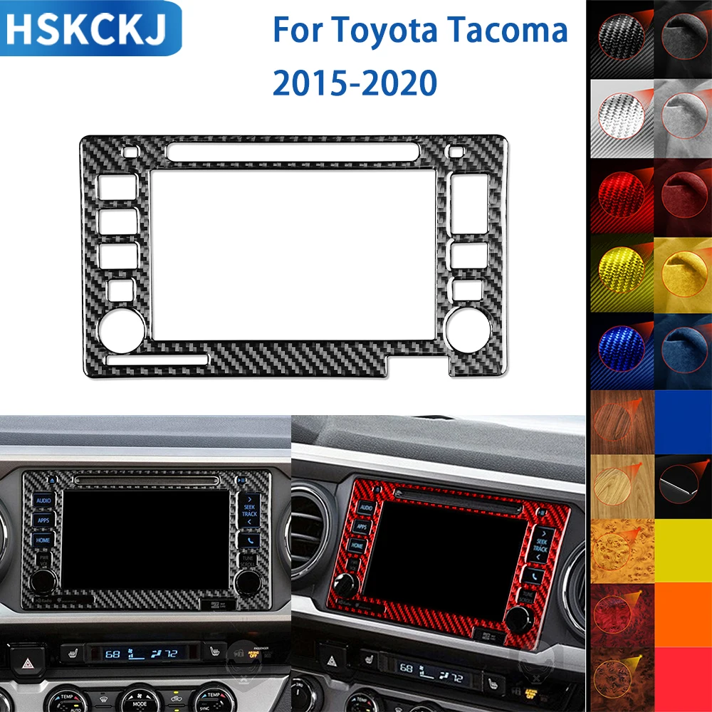 

For Toyota Tacoma 2015-2020 Accessories Carbon Fiber Car Interior Navigation Center Console Panel Cover Trim Sticker Decoration