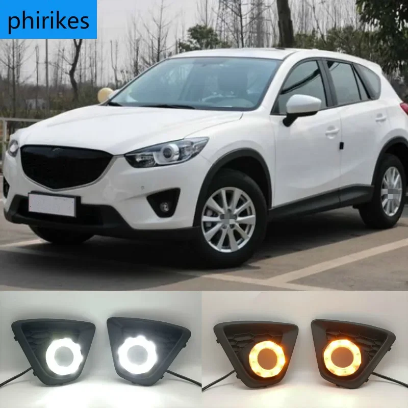 

2PCS 12V led car drl daytime running lights with fog lamp hole for Mazda cx-5 cx5 cx 5 2012 2013 2014 2015 2016