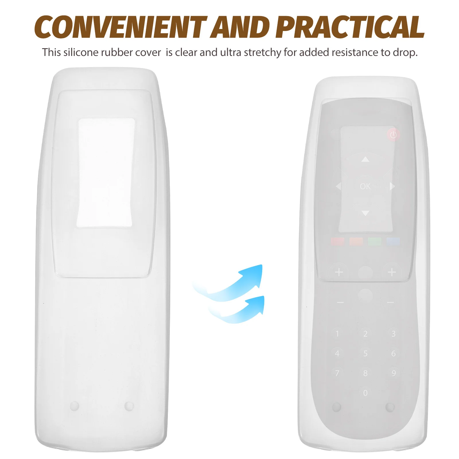 

Silicone Remote Controller Protector Skin Waterproof Dust-Proof Stretchy Transparent Cover For Ac Remote(Style C)