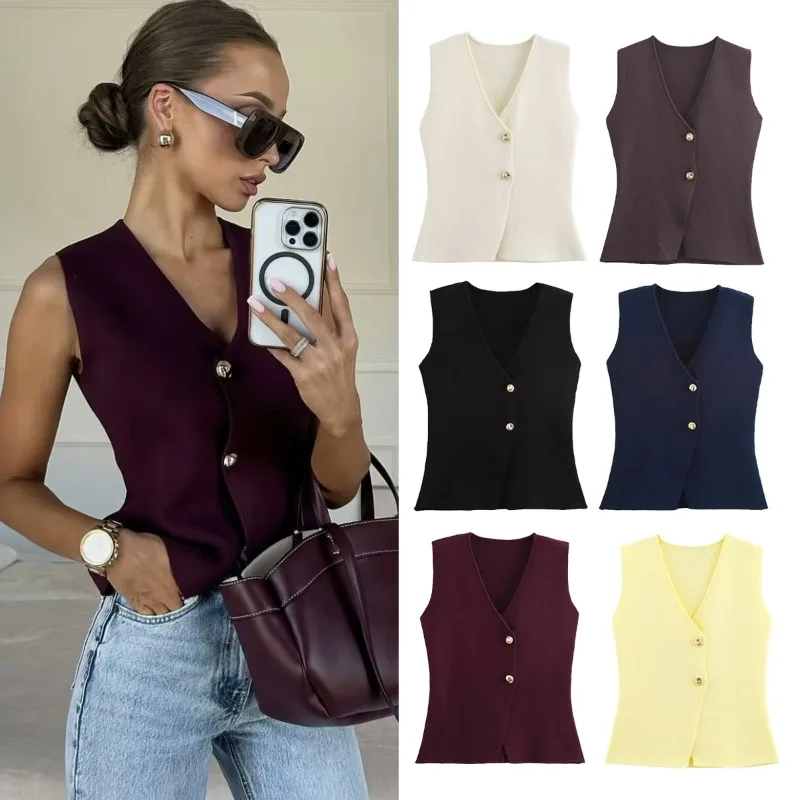 Blouse Jacket Waistcoat Vest Women's Summer Knitwear New Comfortable Minimalist Casual Fashionable Versatile Elegant Distinctive