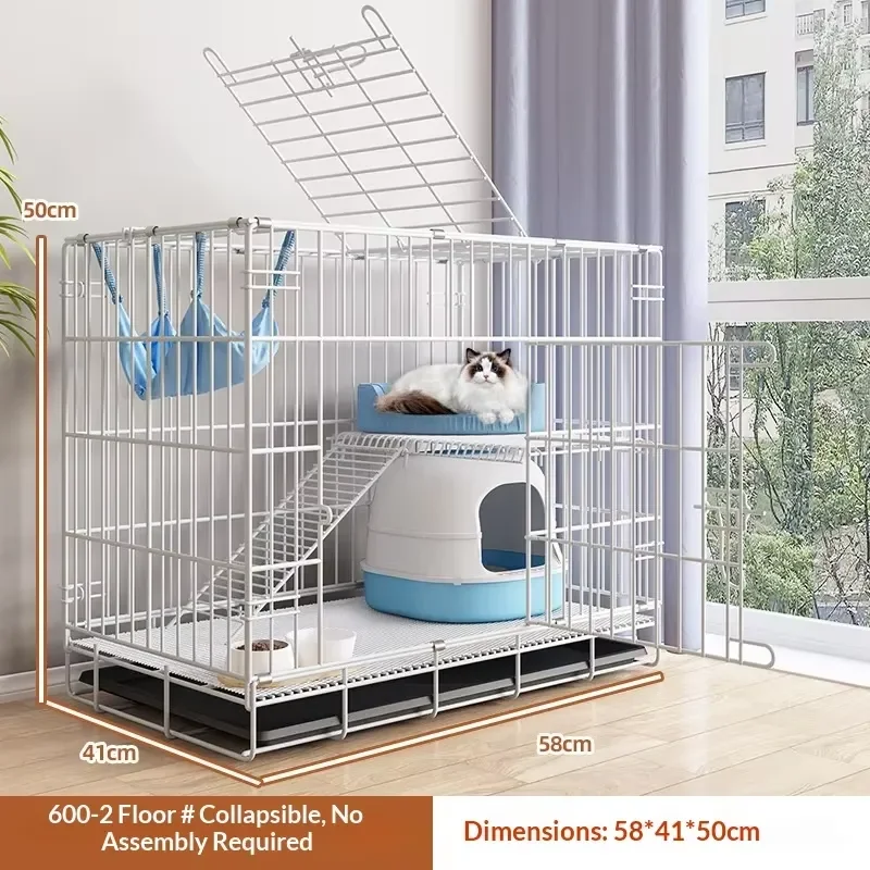for Large Cat Stainless Steel Cage Metal Kennel Folding Pet Cage for Chinchilla view 5