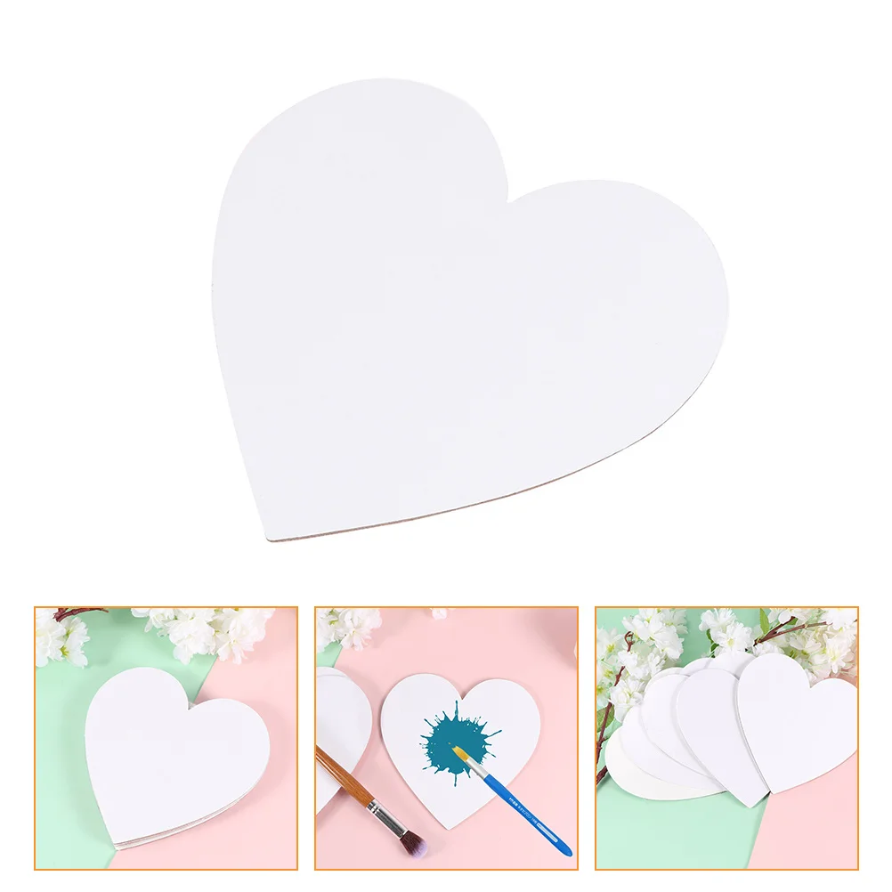 

6 Pcs Oil Painting Board Smooth Surface Artist Paper Palette Tempera Pure Cotton Sketchpad Canvas Heart Shape Portable Acrylic