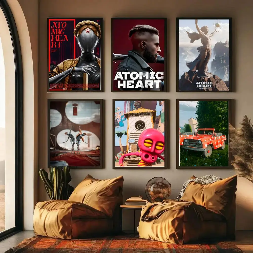 A-Atomic H-Heart Poster High-definition Waterproof Poster Stickers, Suitable For Bedroom, Living Room, Home Decoration