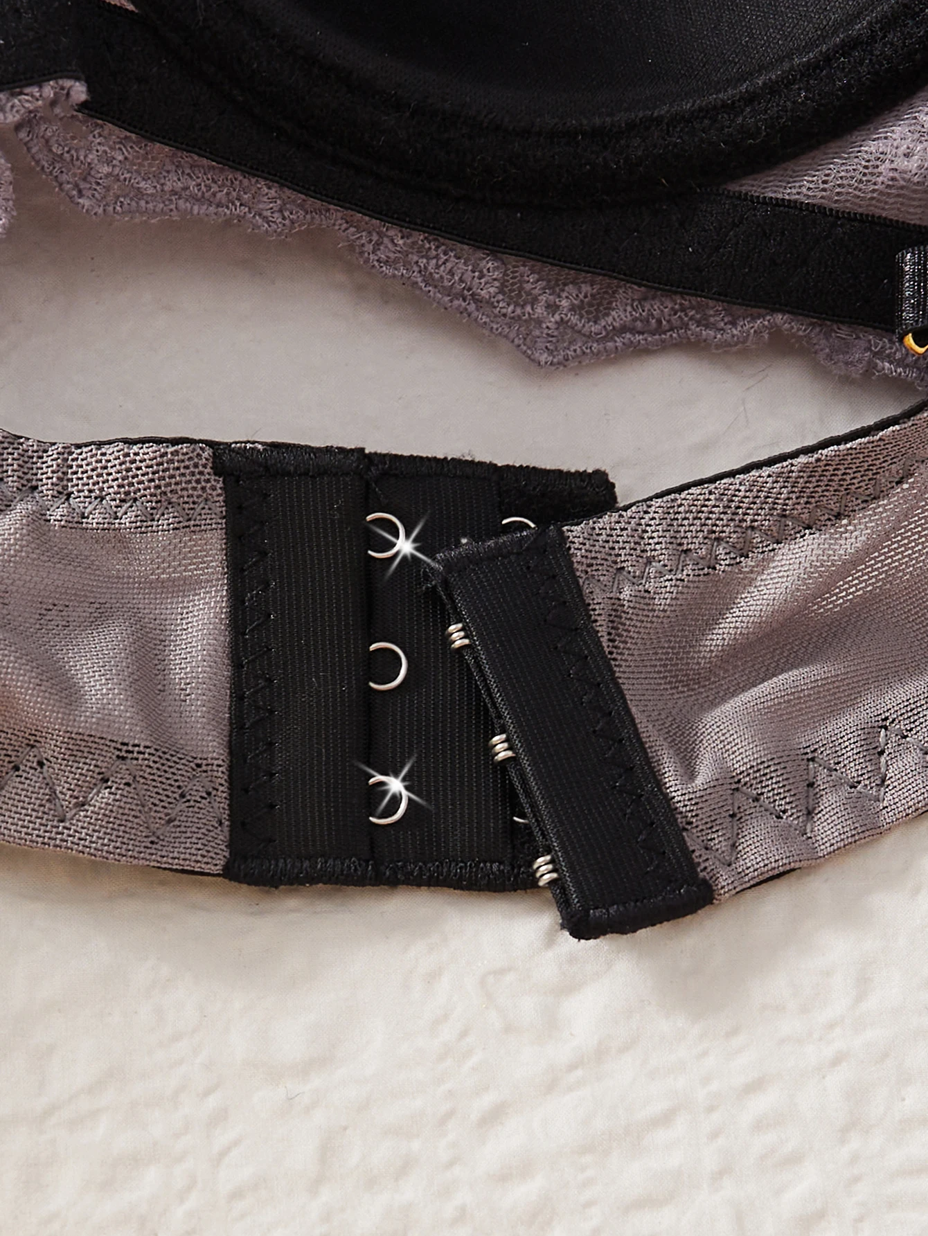 3PCS Women Floral Lace Bra Set Mesh Spliced Embroidery Push Up Bra Double Straps Underwire Support Daily Sexy Lingerie