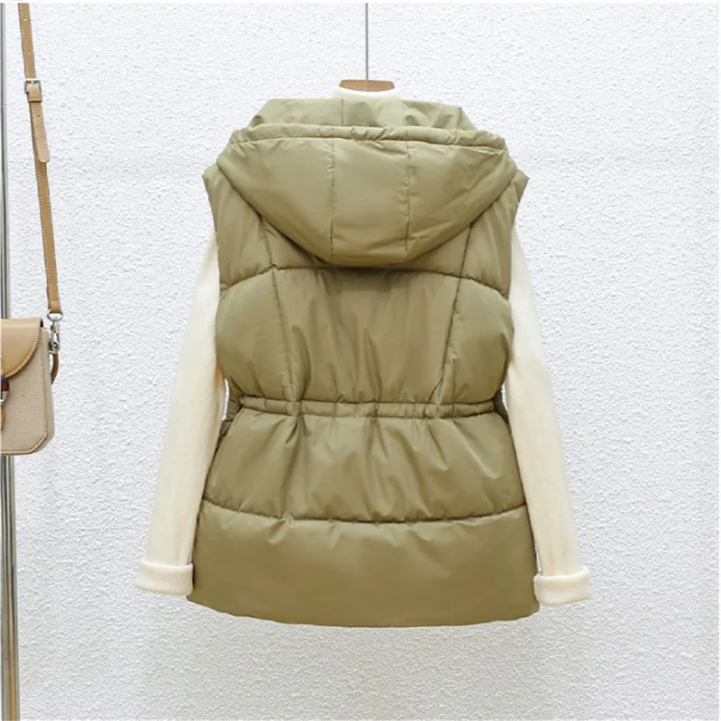 

Autumn Winter Down Cotton Vest Female The Waist Joker Thicke Warm Sleeveless Jacket Women Waistcoat Ladies Tops Chaleco Mujer