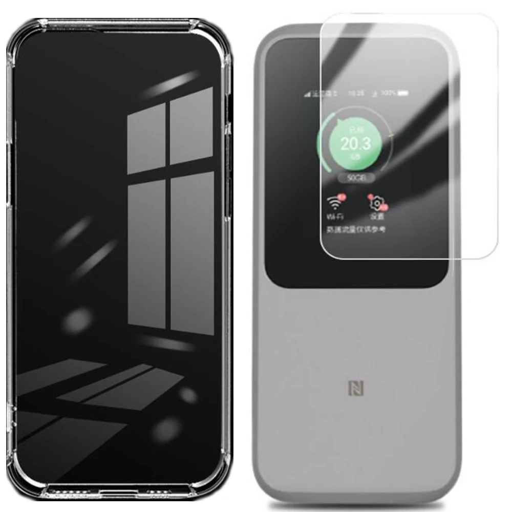 Stoßfeste Schutzhülle für ZTE U50 Pro MU5120, tragbarer WiFi6 WiFi 5G-Router, gehärtete Glasfolie