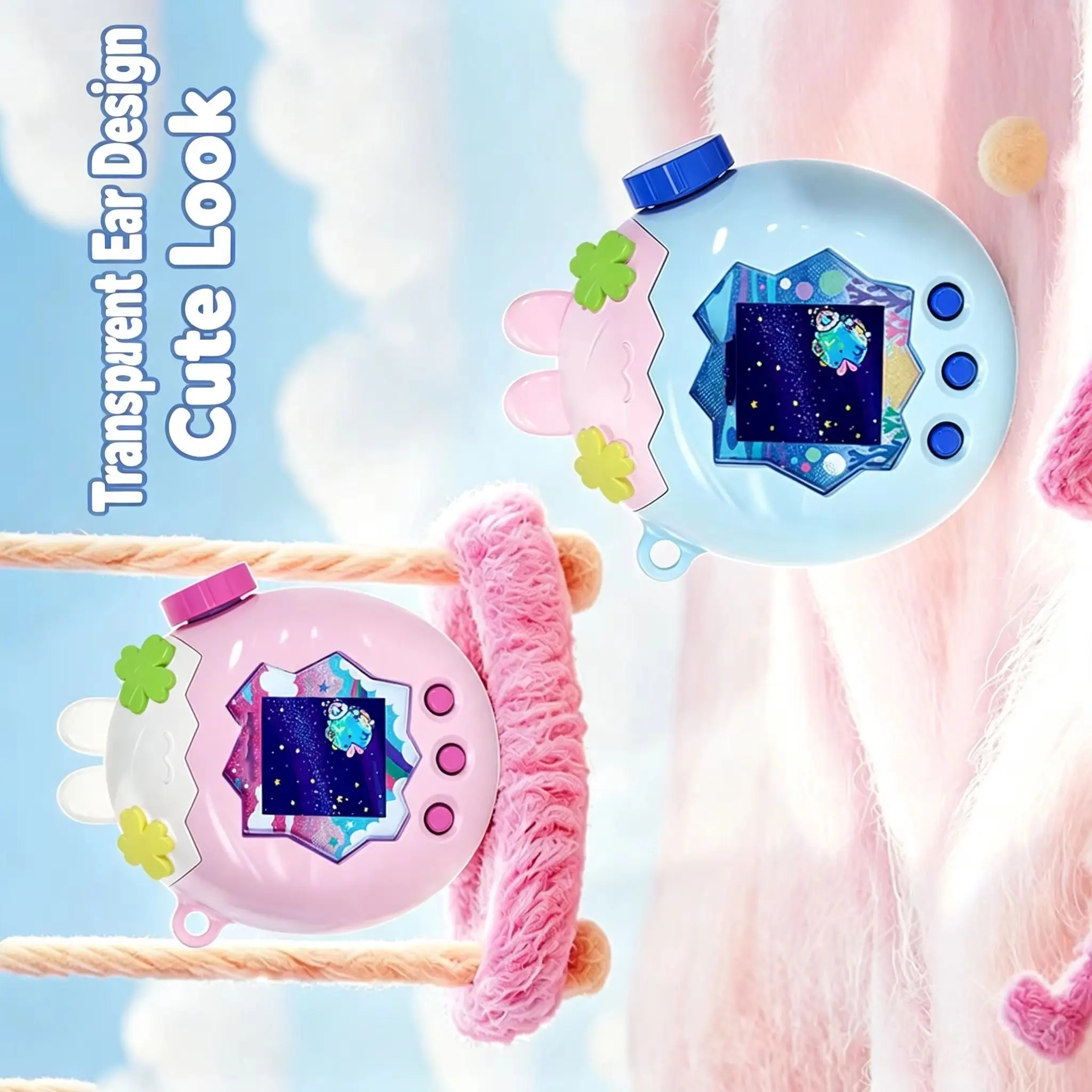 For Tamagotchi Paradise Crystal PC Case Clear Sparkle Cover with Openable Lid Drop Proof Scratch Resistant Protective Shell