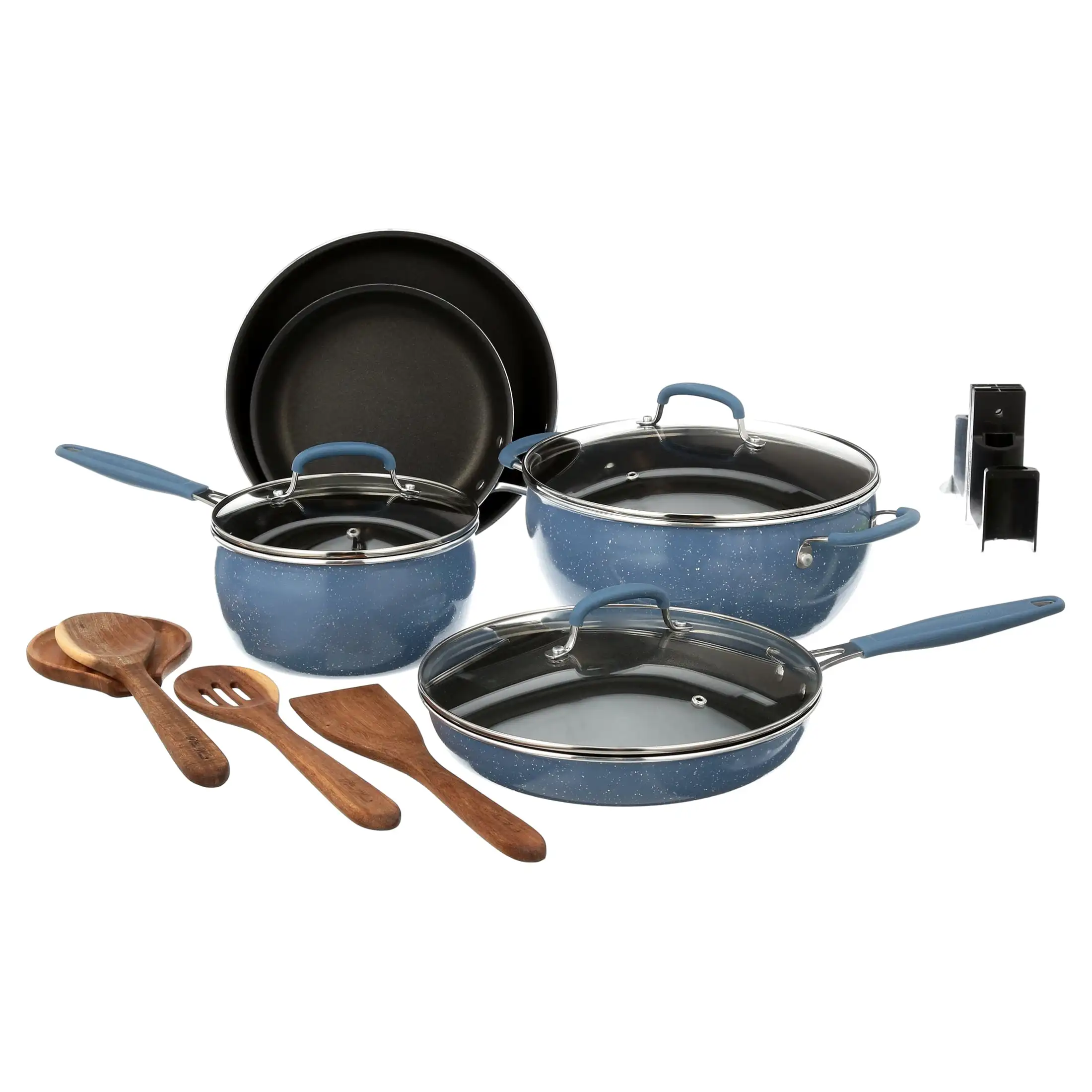 

Frontier Speckle 12-Piece Aluminum Cookware Set, Denim Blue
