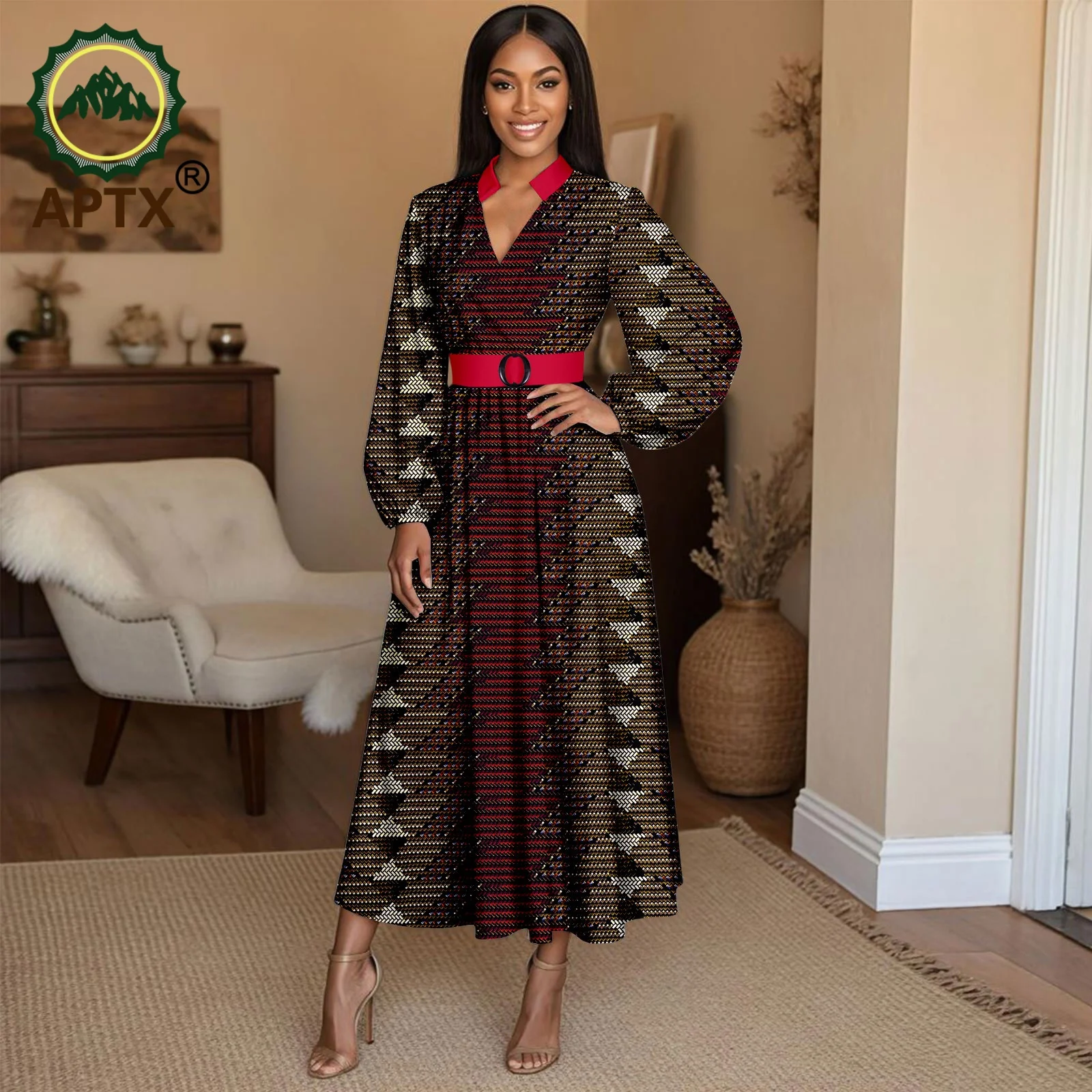 فساتين أفريقية للنساء بأكمام طويلة مطبوعة ملابس Dashiki ملابس أنقرة ملابس ميدي لحفلات الزفاف والسهرات 2525134 #1