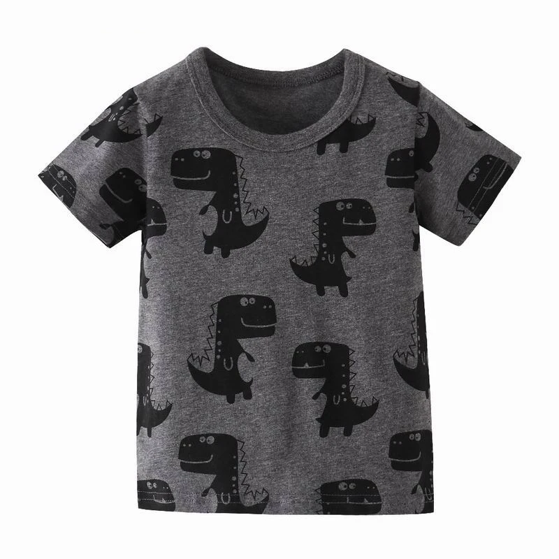 Little maven 2024 Boys T Shirts Dinosaur Print Children\'s T Shirts Summer Baby Boys Short Sleeve Shirts for Kids Tops Tees Shirt