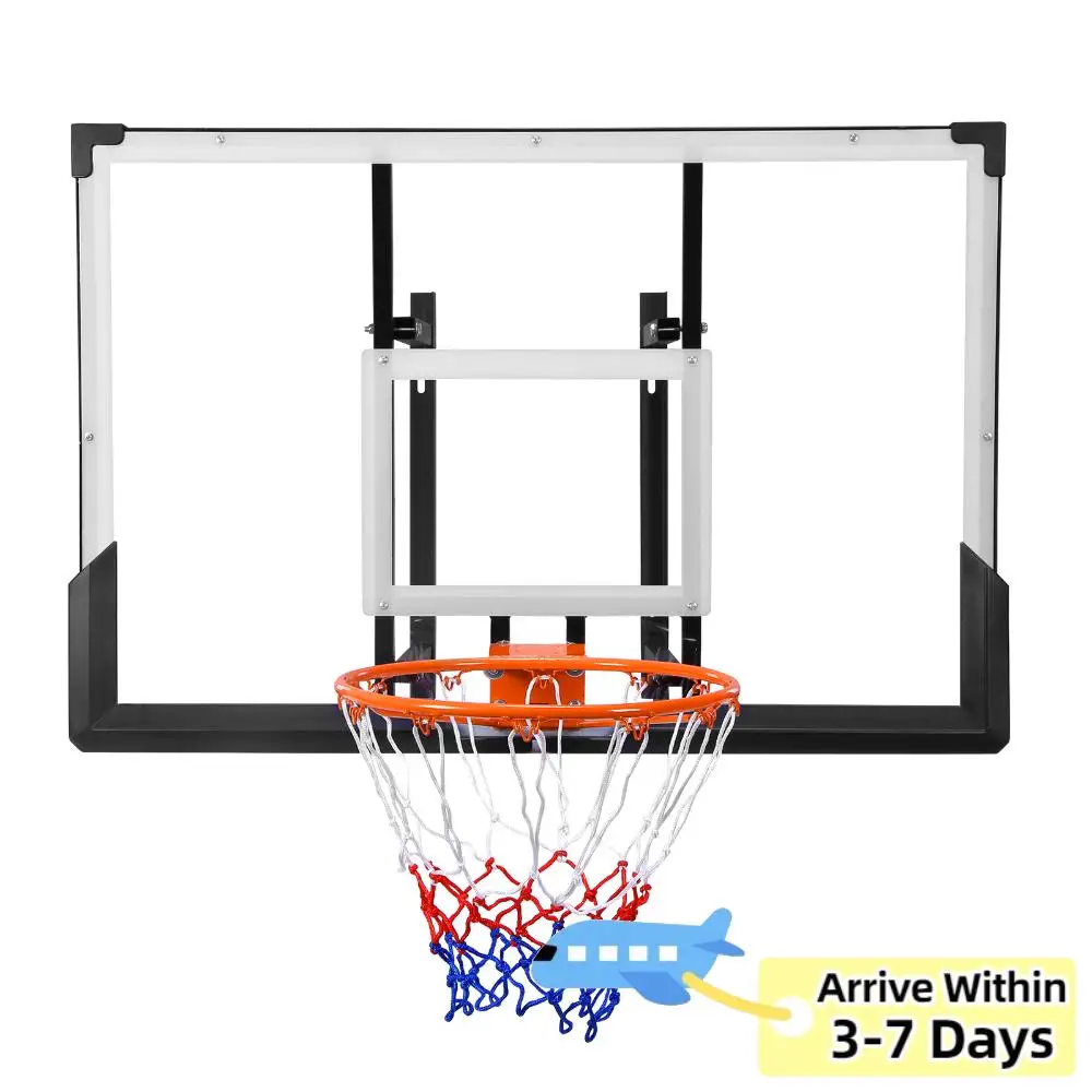 

47-Inch Wall Mounted PC Backboard Basketball Goal Backboard and Rim Combo for Garage Indoor & Outdoor Use