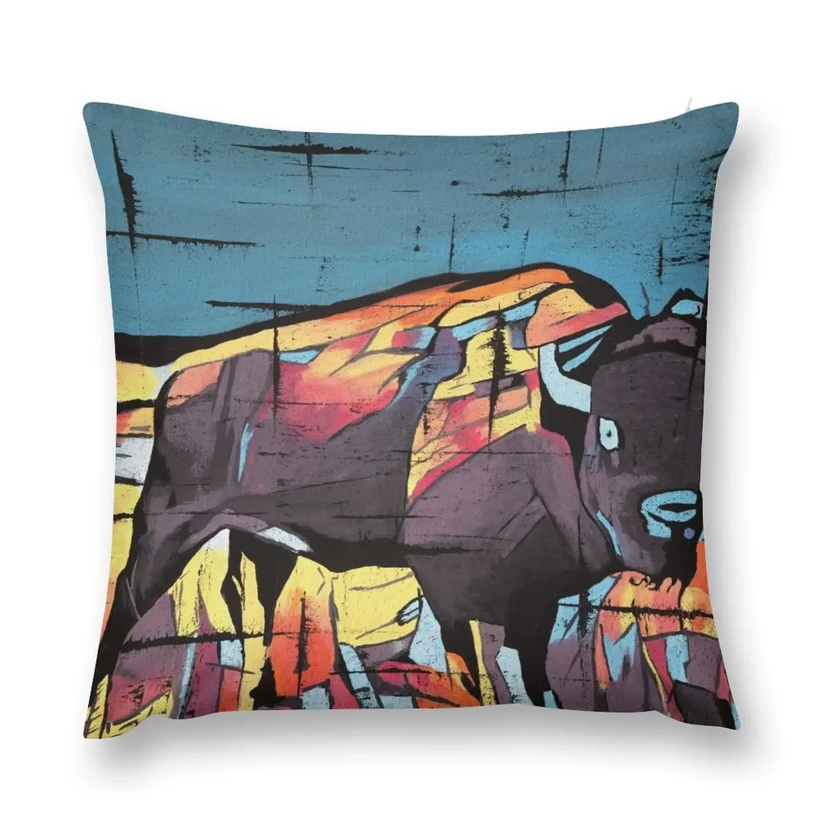 Abstract Bison Throw Pillow Room decorating items pillow pillowcase Sitting Cushion pillow