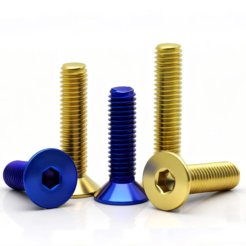 Weiyi M4 M5 M6 M8 DIN7991 SUS304 Edelstahl Senkkopfschrauben mit Innensechskant Titanblau und Goldbeschichtet Inbusschrauben – Detail 3