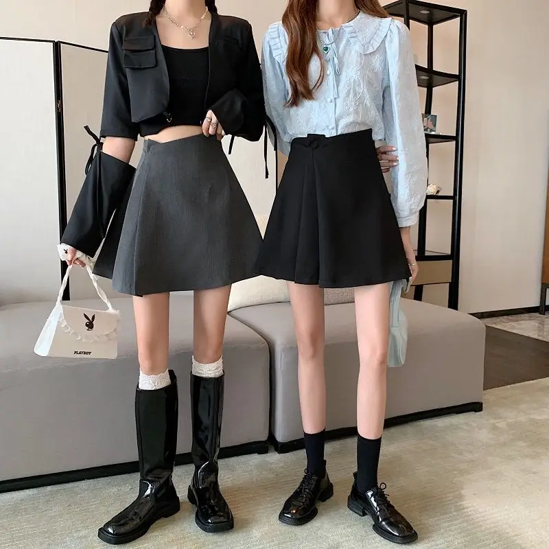

Skirts Women Daily Preppy Style High-waist Irregular Harajuku Ins Sexy Girls Chic Simple Elegant Elastic A-line Mini Trendy Fit
