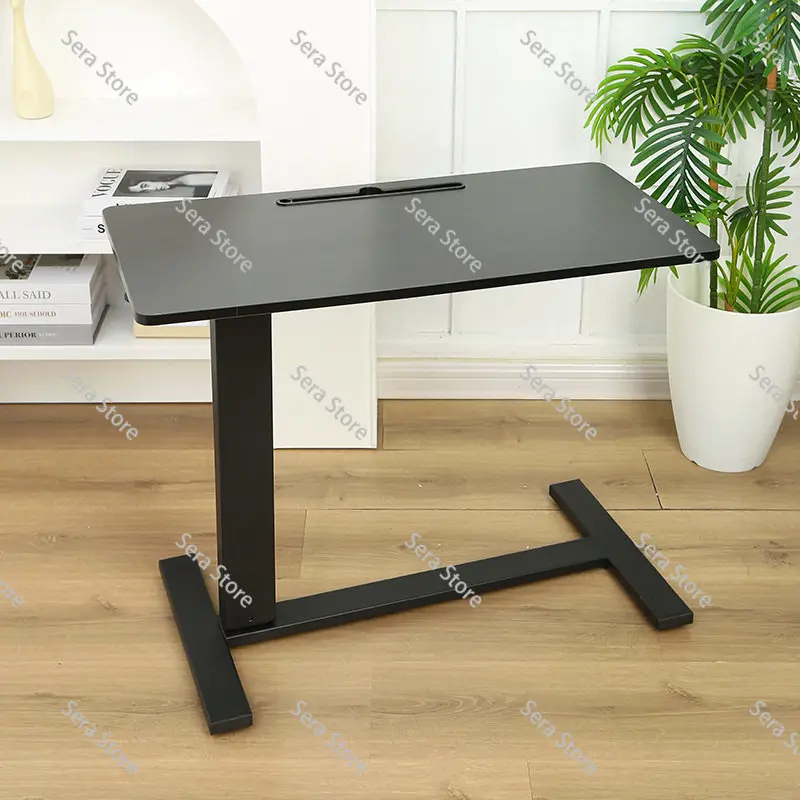 Adjustable Mobile Bedside Table Double Sided Folding Pneumatic Lift Sofa Laptop Desk Rolling Side Table Overbed Computer Stand