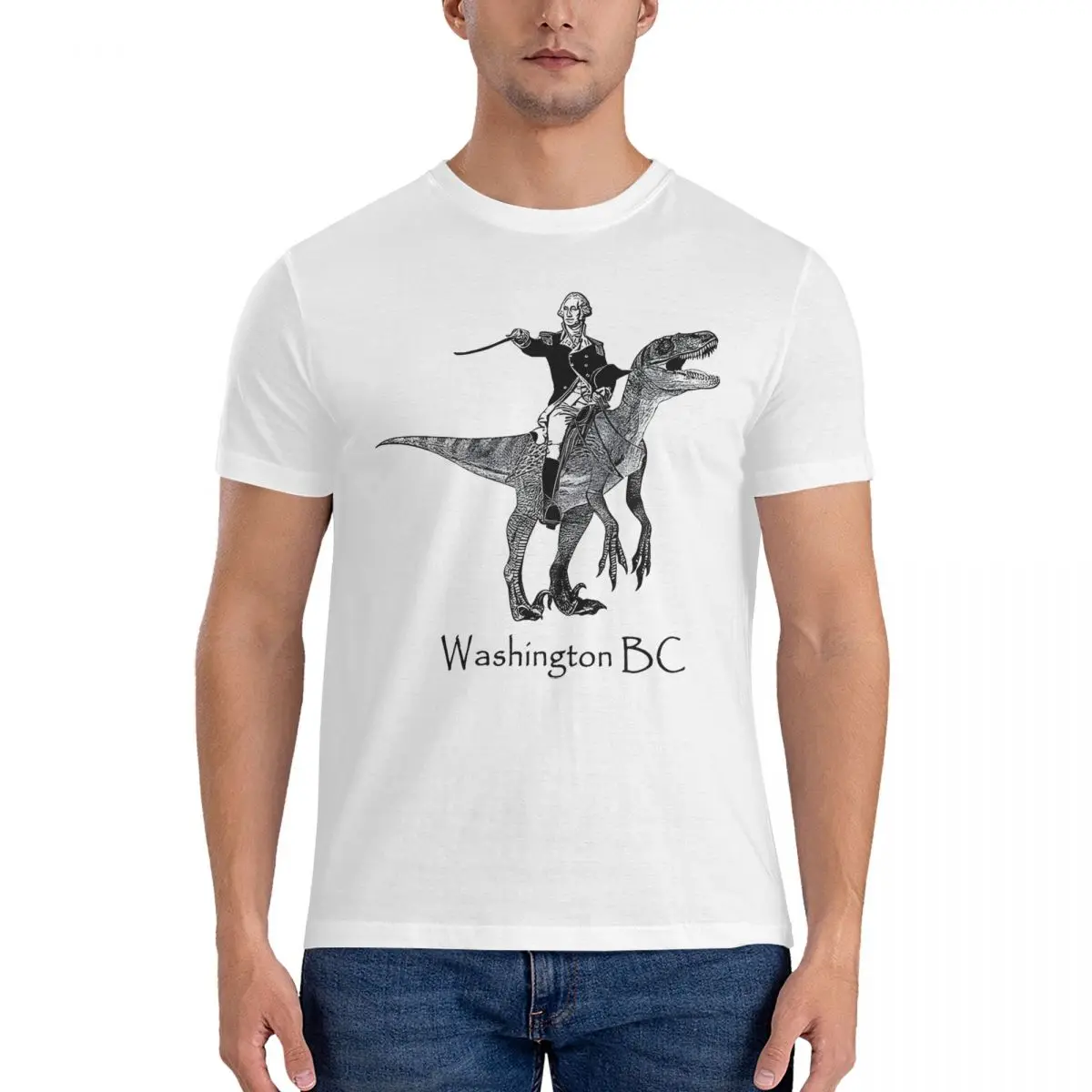 Men's T-Shirts Washington, BC Funny Cotton Tees Short Sleeve philosoraptor T Shirts Round Neck Clothing Original