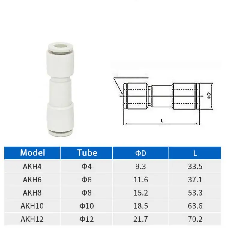 Controllo pneumatico diritto AKH valvola di ritegno in plastica antiriflusso AKH04 AKH06 AKH08 raccordi One-touch pneumatici tipo SMC unidirezionale