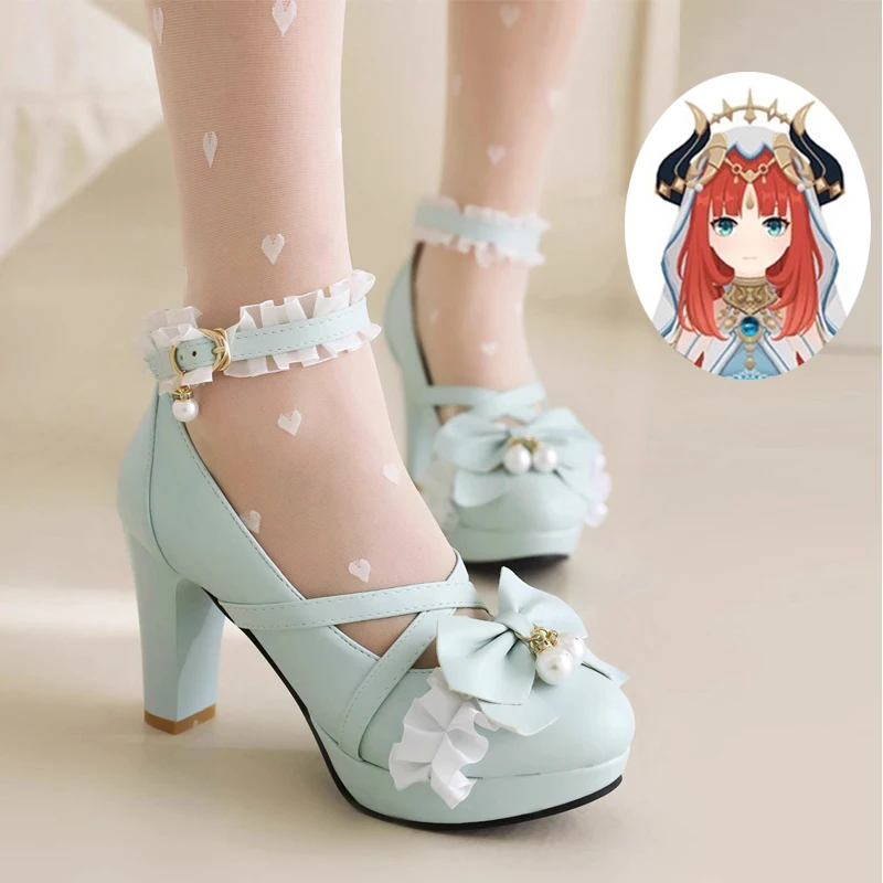 Genshin Impact Fanart Nilou Shoes Casual Dress Samsung Collab Cospaly Halloween Costumes Props Lolita High Heels