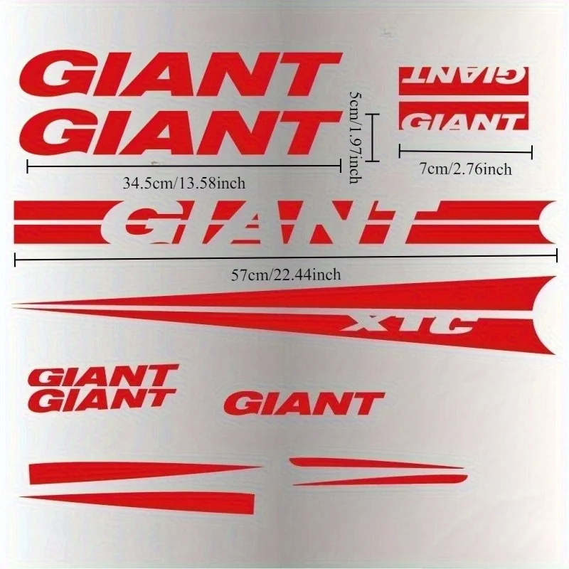 

Набор виниловых наклеек с логотипом GIANT, водонепроницаемые наклейки для защиты от царапин для рамы велосипеда, шлема, бутылки для воды