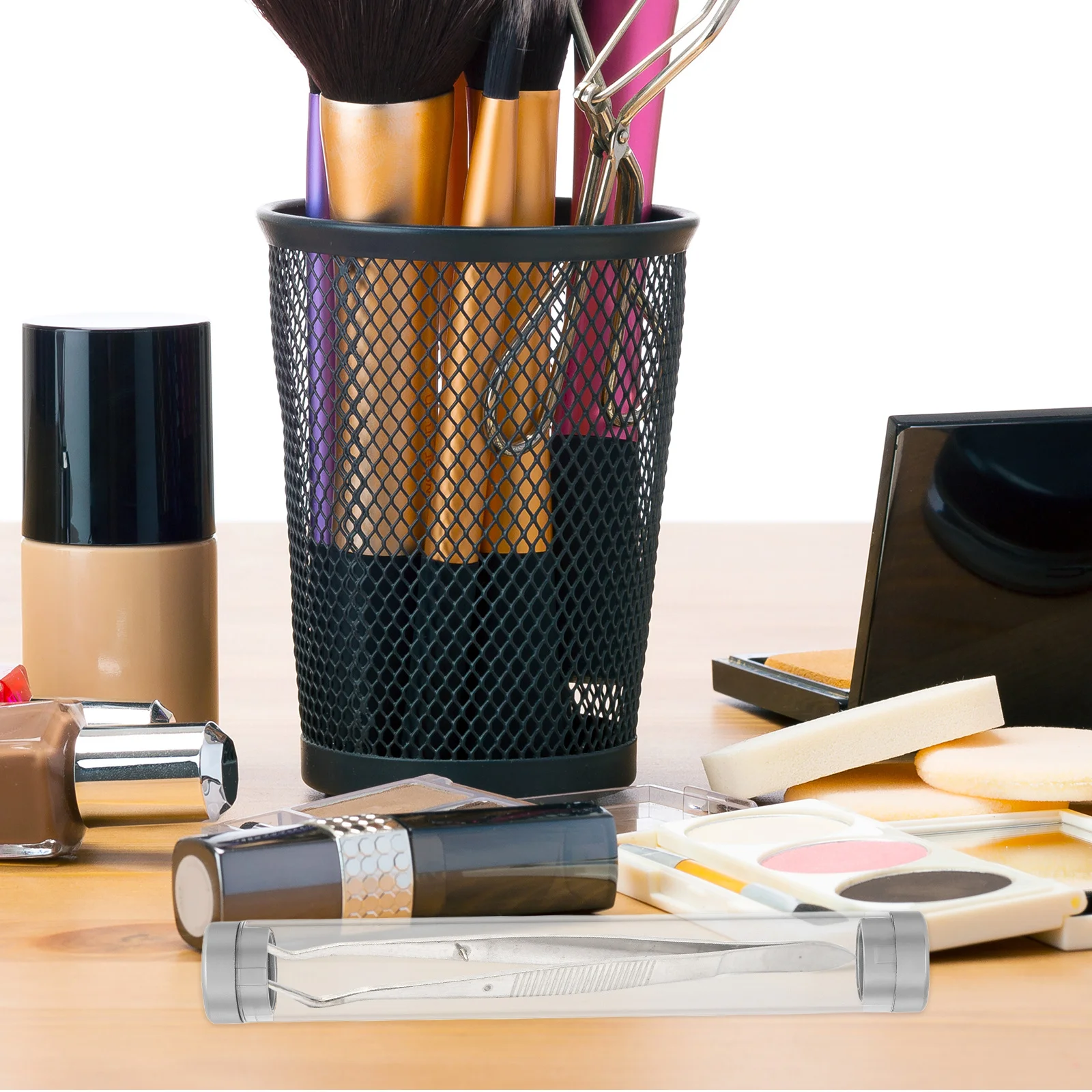 

Eyelash Tweezers Storage Tube Small Clear Plastic Tube Holder Cap Organizer Case Travel Lash Extension Tools Storage Box