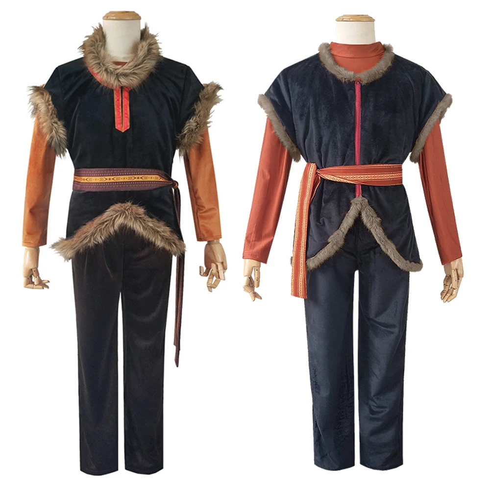 Kristoff Olaf Cosplay Halloween Movie Costume Adult Men Deluxe Suits Fancy Party Cosplay Carnival Outfit For Tops Pants Vest