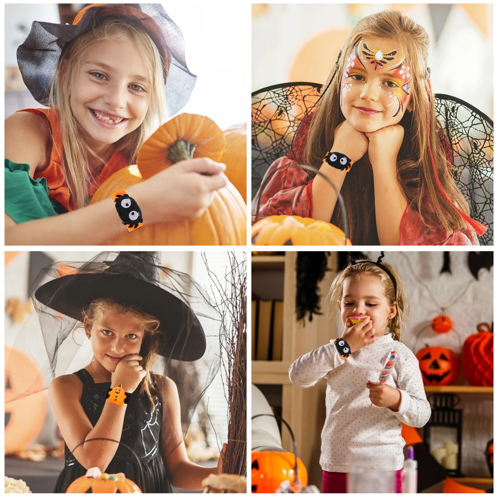 

2 Pcs Shooting Is Afraid of Circles Halloween Favors Kids Snap Bracelets for Pumpkin Wrist Bands