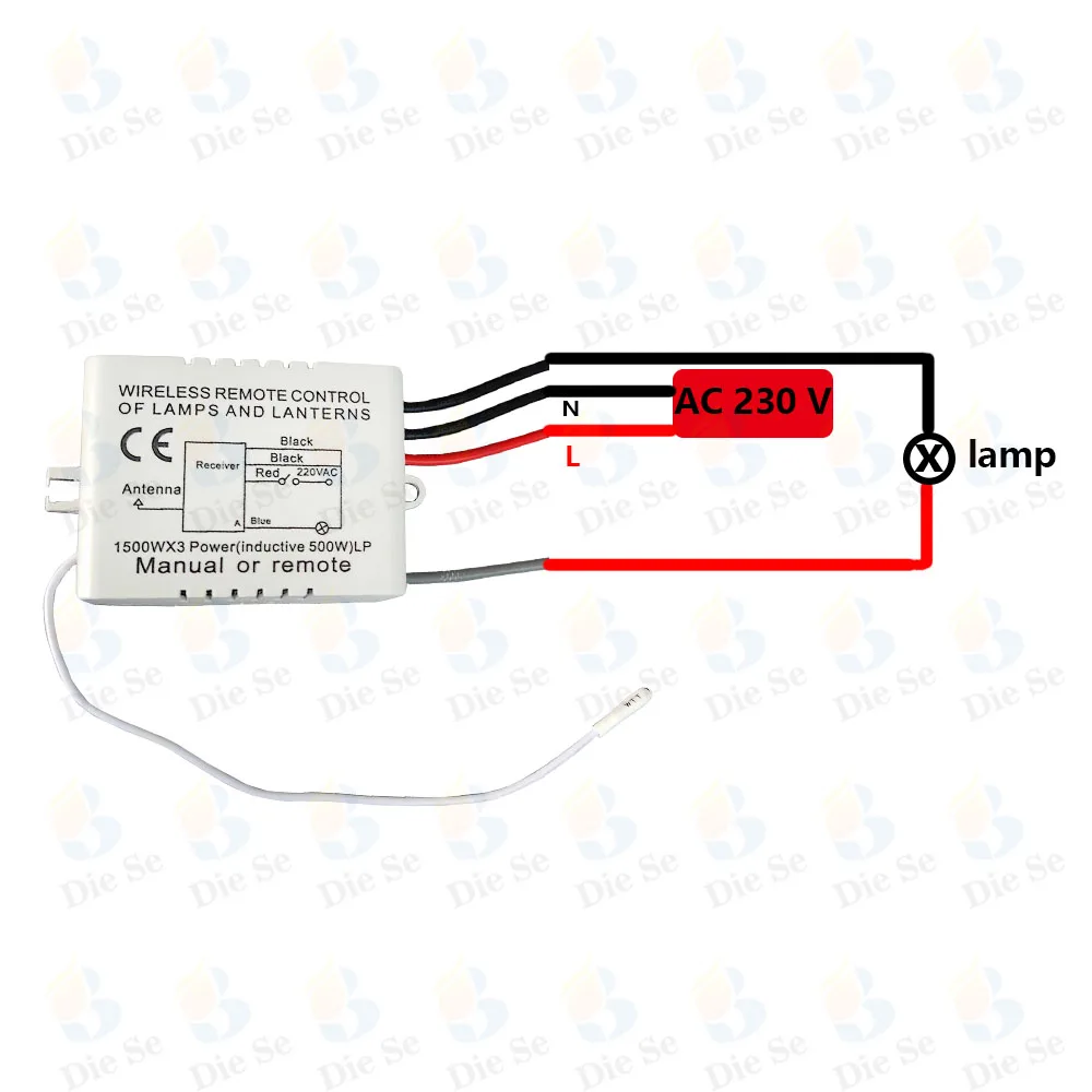 التيار المتناوب 220 فولت 10A ضوء لاسلكي عن بعد استقبال التتابع متعدد الوظائف راديو التحكم عن بعد ل Droplight ، مصباح كريستال ، مروحة العادم