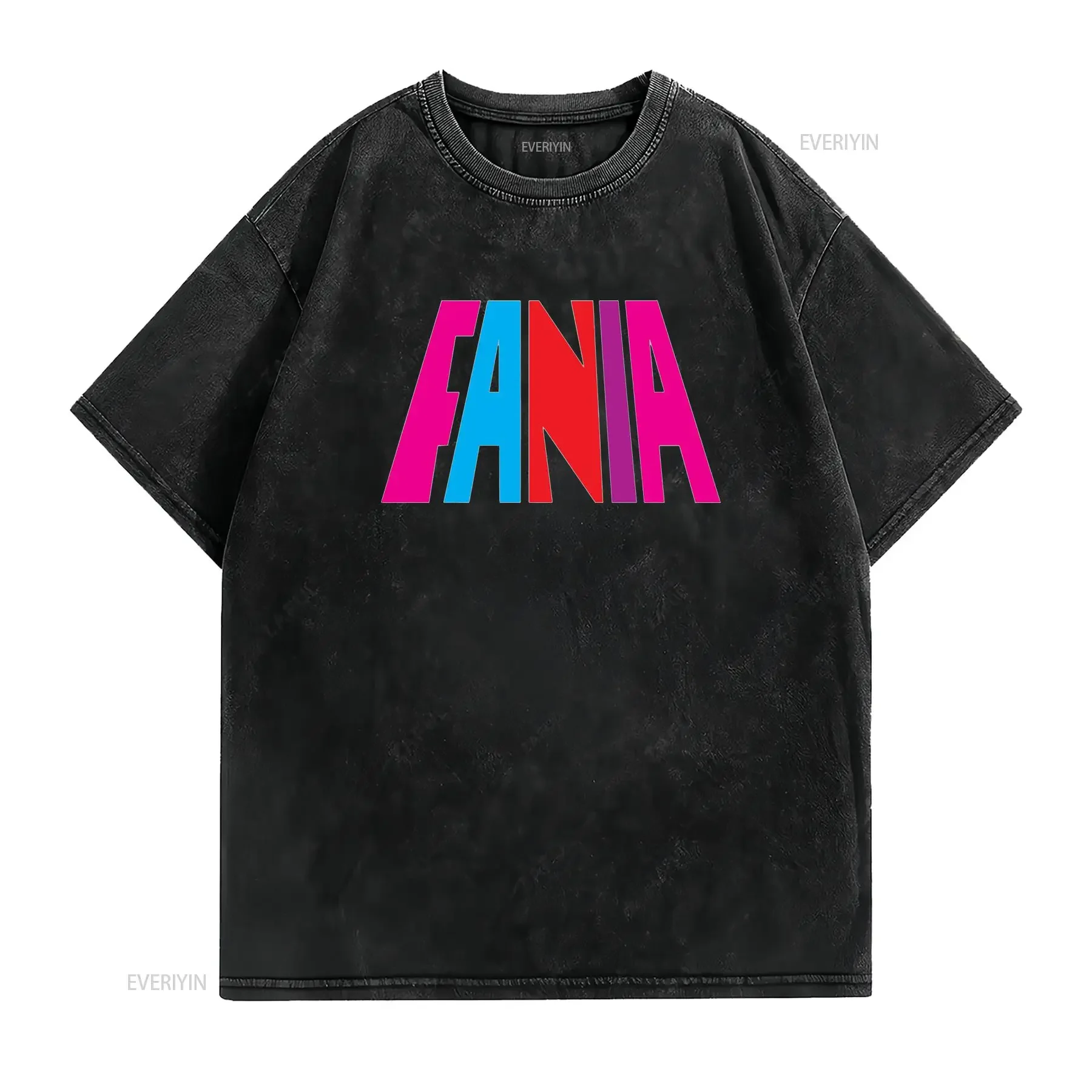 Fania All Stars T Shirt Salsa Camisetas Estrellas de la New vintage Washed fashion Unisex Breathable homme