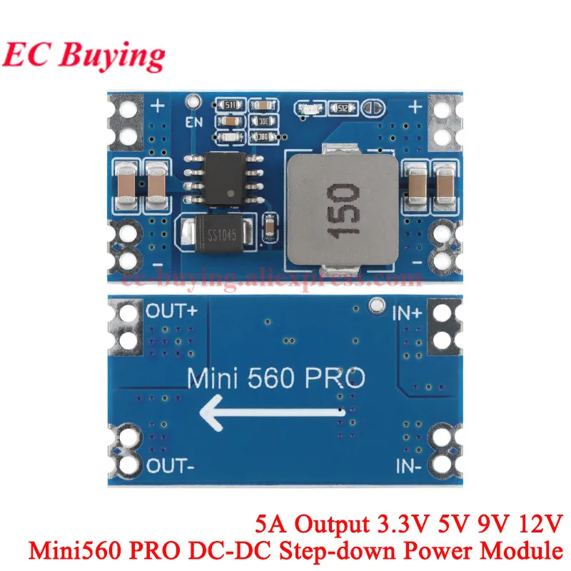 1-20 szt. Mini560 Pro 5A DC-DC Mini 560 PRO Moduł Stabilizatora Napięcia Obniżającego Napięcie (Buck) 6-30V Do 3.3V 5V 9V 12V Wyjście — zdjęcie produktu 5