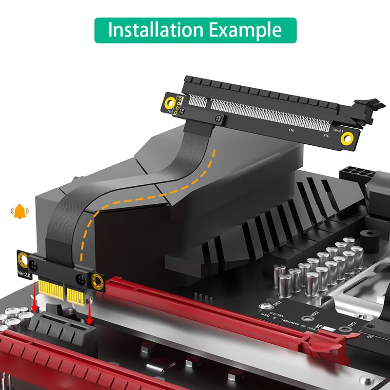 PCI 익스프레스 그래픽 카드용 암수 슬롯 어댑터, 익스텐션 케이블 라이저, PCIE GEN 3, 8Gb, PCI-E 1X ~ 16X, 25cm, 3.0 X1 ~ X16