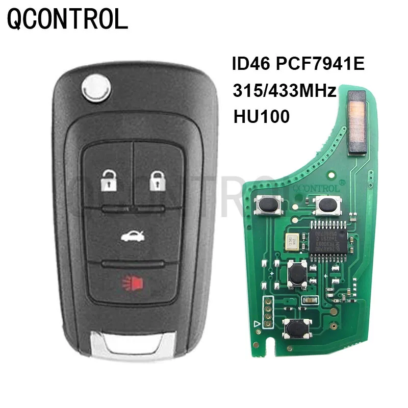 

QCONTROL 4 Buttons Remote Key Car Key Full Complete Key for Chevrolet Cruze Aveo OrlandoFob ID46 Chip 315MHz