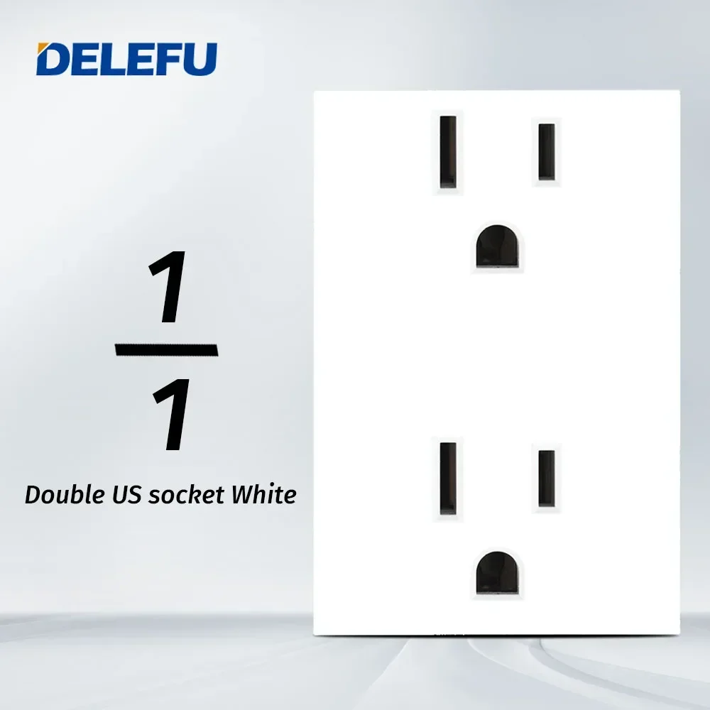 DELEFU Brazil Italian Chile Mexico Standard Free Combination Function USB Type C Key DIY Switch Socket 4*2 White 4*4 Fast Charge