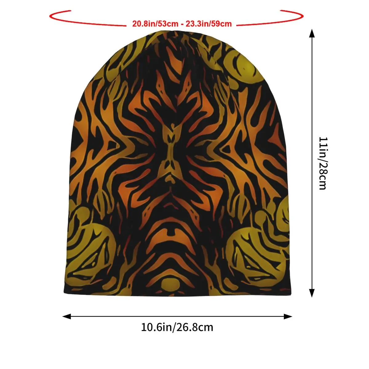 Orange Glow Zebra Abstract Mini Skirt Men Women Thin Beanies Windproof Ski Cap Double Layer Fabric Bonnet Hat