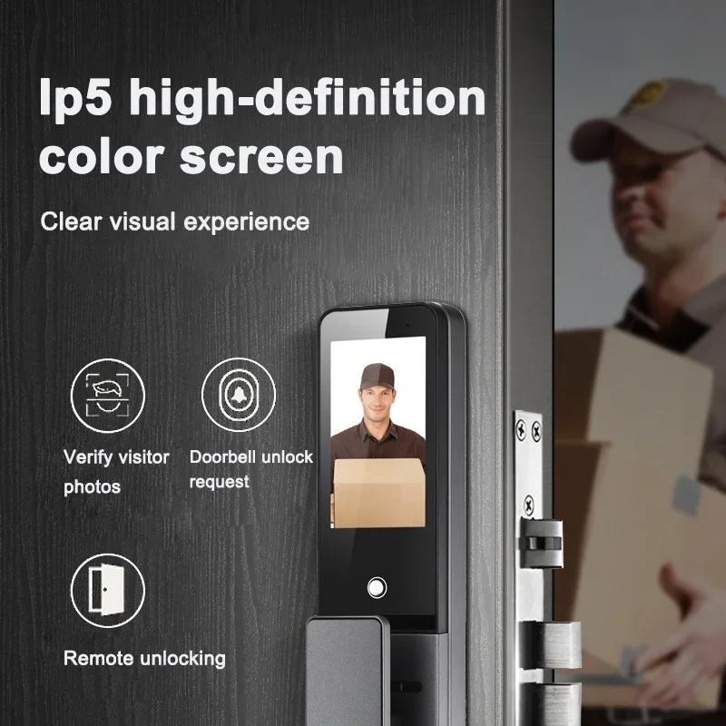 Smartier 3D Face Recognition Smart Door Lock Real Time Video Intercom Wifi Intelligent Tuya Door Lock With Palm Print