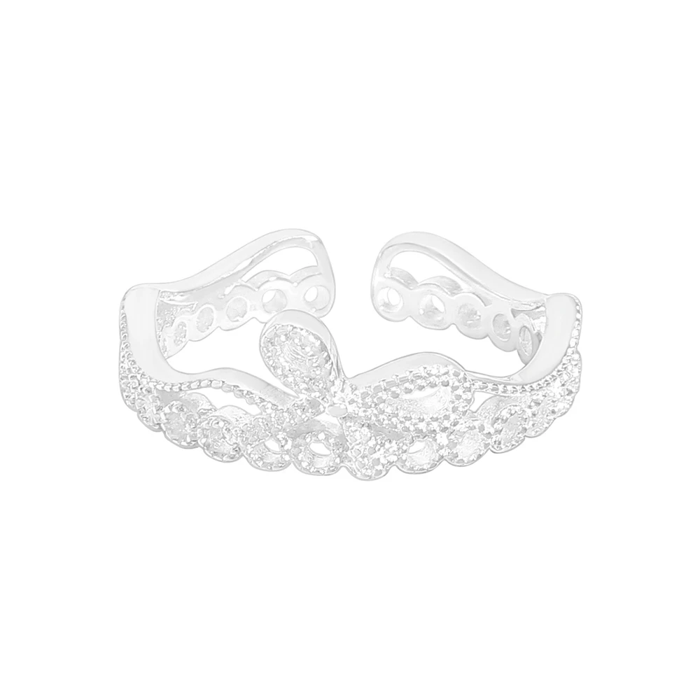 

Кольцо с кружевом и бантом в корейском стиле для женщин, стерлинговое серебро S925, модный аксессуар для поездок на работу