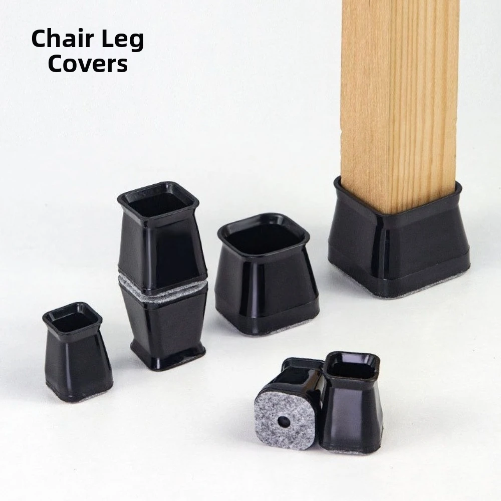 1/8pcs Anti-Scratch Chair Leg Floor Protectors Non-Slip Scratch-Resistant Furniture Leg Pads Square Shape Self-Adhesive
