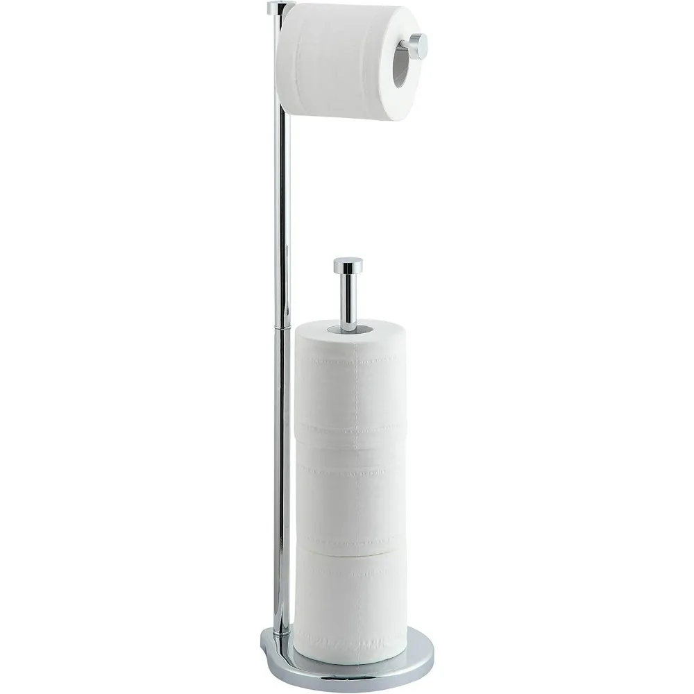 

Standing Bathroom Toilet Paper Holder Stand with Reserve, Reserve Area has Enough Space for Jumbo Roll