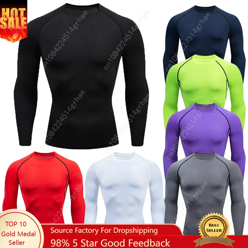 

Men's Tight T-shirt Running Sports Fitness Training Essential Sportswear Quick-drying Fitness Tight Long-sleeved Sportswear