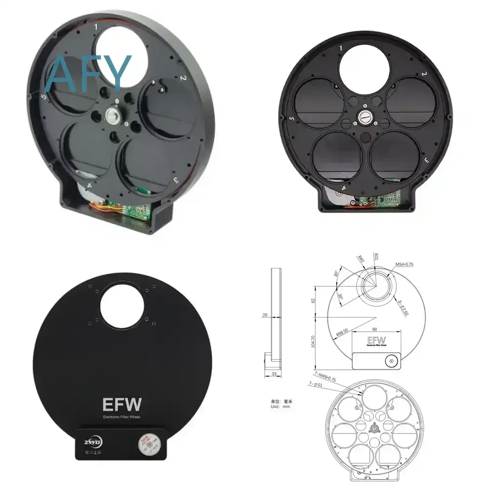 7-well 5-well EFW Electric Filter Wheel for Astronomy Cameras for ZWO ASI2600MM ASI6200MM ASI294MM ASI533MM ASI183MM ASI071MM