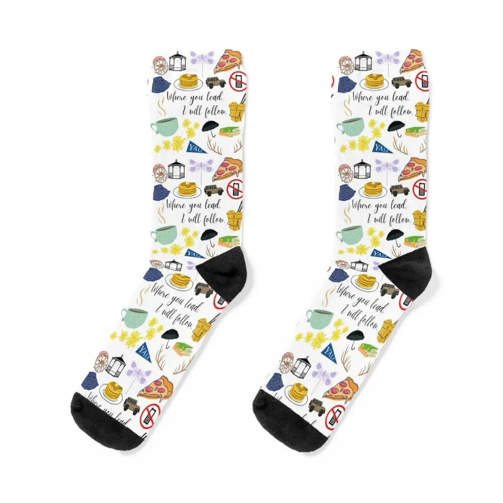 

Where You Lead I Will Follow Socks set retro Designer Man Socks Women's