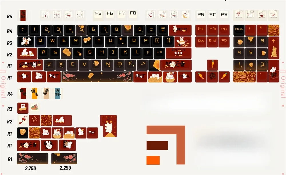 Tutu Gaosheng Theme Keycap Set HOA/Original Height 108 Keys Suitable for 68/75/84/87/98/Cherry M