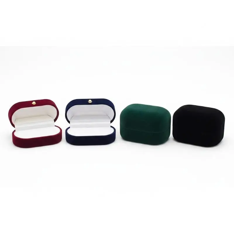 1Pcs Felt Ring Display CaseMini Portable Jewelry Box For Ear Stud Wedding Pair Rings Small Trinkets Jewelry Packaging Accessory