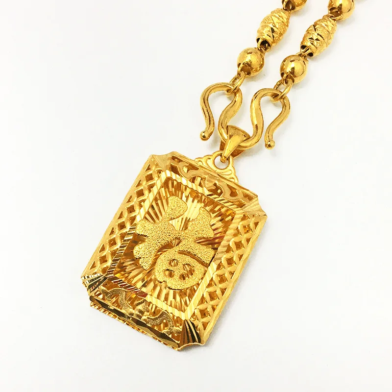 9999 gold lucky character male pendant with tag and decorative item, thickened version